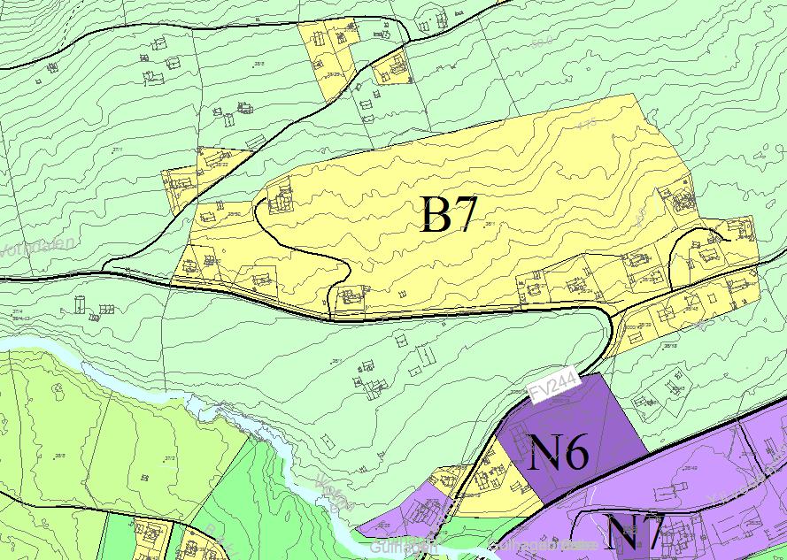 B7 - Bustadfelt Gullhagen LNFR sb3 Området er teke ut.