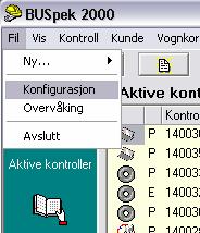 Konfigurasjon i BUSpek2000 Klikk på Fil og velg Konfigurasjon Klikk