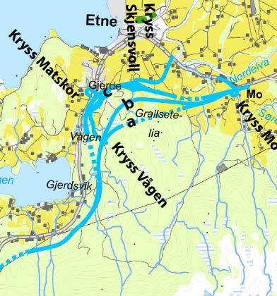 Delområde ØA: Fikse - Mo Konsekvenser: prissatte Variant Lengde (m) Kostnad (mill.