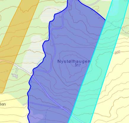 Masseuttak ved Nysetlie - Driftsplan 5 71/3 65/4 64/2 Bilde 2: Kartet viser utsnitt av de 2 eiendommene som berøres direkte av masseuttaket.