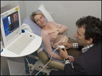 probe for soft tissues with 1-D transient elastography.