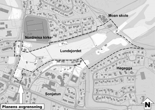 Formålet med områdereguleringen er å regulere inn ny hovedvei til Moan skole, ny tilførselsvei til Lundeveien, samt parkeringsmuligheter, trafikkareal og gymsal i tilknytning til Moan skole.