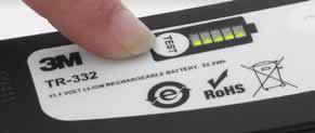 Enkle men omfattende alarmer batterikapasitet eller lav luftstrøm for eksempel når Intelligent kraftforsyning Ladetiden er mindre enn tre timer for standard batteri og mindre enn 3,5