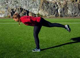 Balansetrening «fly» Stå på ett ben og len overkroppen fremover med armene på hoftene eller hengende ned.