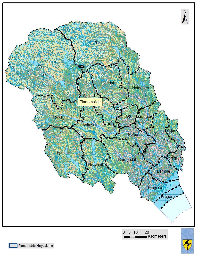 OMRÅDET Planområde ligger i Tokke kommune.