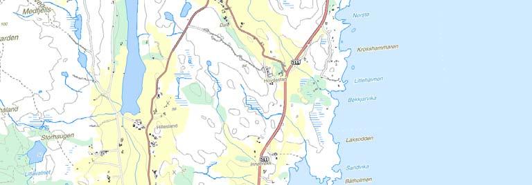 5a. Lokalitet Innebrek v/riksvegen Beskrivelse av lokaliteten Området ligger på sør/øst siden av Karmøy like nord for Skudeneshavn.
