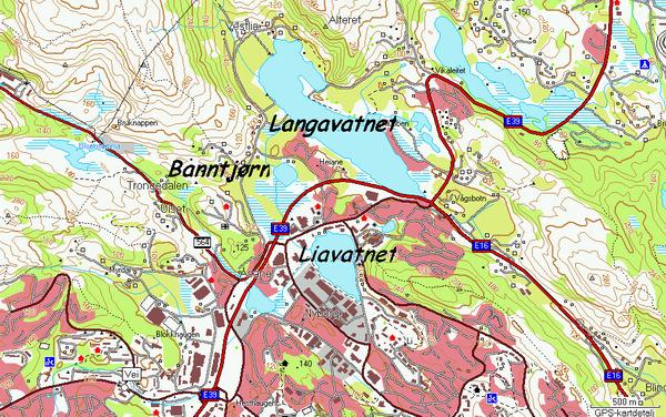 FISK OG FERSKVANNSBIOLOGI 2009 VASSDRAGSBESKRIVELSE Tiltaksområdet ligger ved Midtbygdavassdragets øvre deler, mellom Banntjørn og Liavatnet (figur 4). Figur 3.