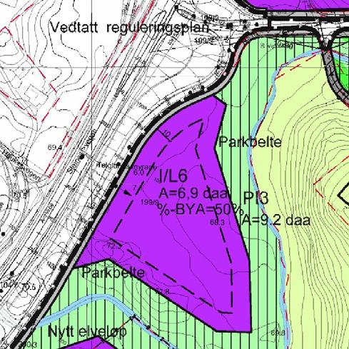 går ut av denne planen. Her vil tilgrensende plan Haukås næringspark, del 1 gjelde for det området som tas ut av "vår" plan.