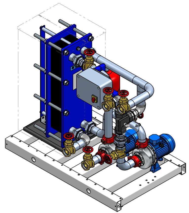 FCS veksler og pumper for frikjøling FCS kit Alle komponenter innenfor firkant følger med