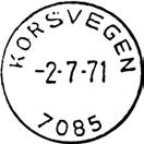 1953 Stempel nr. 3 Type: IIA Utsendt 03.02.1953 KORSVEIEN Innsendt Stempel nr.