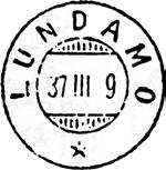 4 Type: TA Utsendt 05.03.1937. LUNDAMO Innsendt Stempel nr. 5 Type: I22N Fra gravør 26.05.1970.