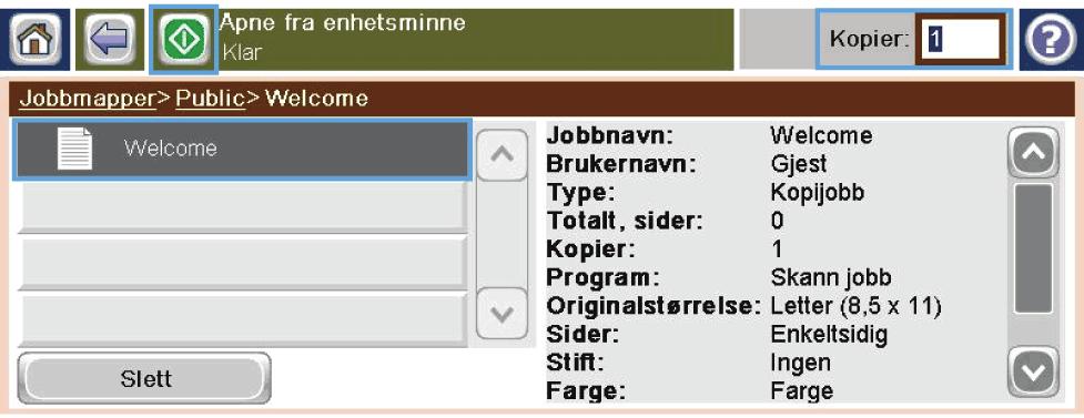 Velg Åpne fra enhetsminne-knappen på startskjermbildet. 2.