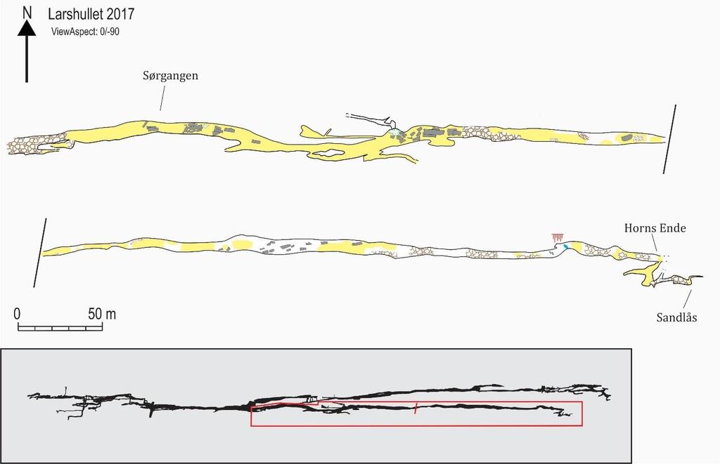 Kapittel 4 RESULTAT 4.1.1.6 Sørgangen Sørgangen er generelt sett svært lik hele strekningen fra Splitten og ned til Horns Ende (figur 4.8).