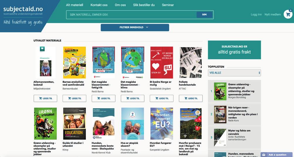 Markedsføring SubjectAid.no en av Norges største lærersider.