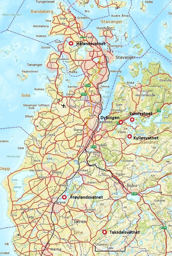 Innsjølokalitetene Vann-nett ID Innsjøvannforek omst (Vannnett) 028-1552- L 028-1554- L Frøylandsvatnet Klepp/Time Overvåkes hvert år. Tillegg: Dyreplankton.