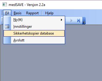 Konfigurasjon av HAsave før første gangs bruk med import av medsave database. OBS!