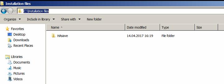 Kopier inn installasjons-filene du har fått tilsendt/lastet ned på et filområde på server/pc. Lag deg et område der filene kan ligge til senere bruk. Finn filen setupx.x.xxxx.