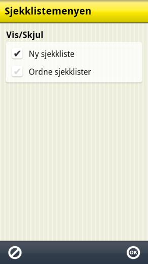 4.3 Sjekklistemenyen Via Innstillinger Sjekkliste