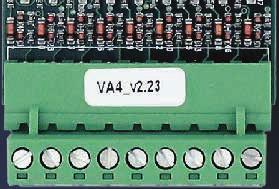VA4 drives av 20-30 VDC, og inngangene aktiveres gjennom et positivt eller negativt 24 V-signal, som kan være desimal-, binær- eller Gray-kode.
