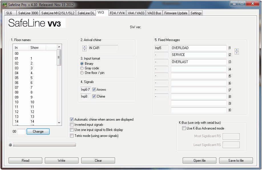 Etasjeindikator VV3 SafeLine Pro 170 SafeLine Pro Brukervennlig Windows -program for konfigurasjon av alle SafeLine-produkter.