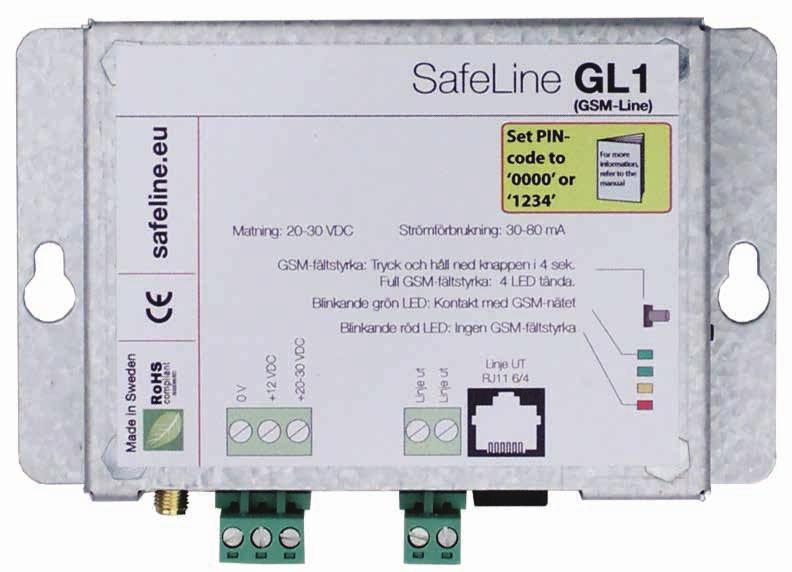 Generelt tilbehør GSM-ekstrautstyr GL1 2 x 5,5 2 x 9,5 94,2 127 20 138,5 GSM-ekstrautstyr GL1 GSM-ekstrautstyr for alle SafeLines heistelefoner.
