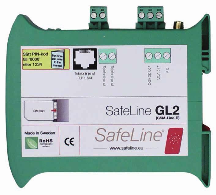 Generelt tilbehør GSM-ekstrautstyr GL2 105 120 22 266 GSM-ekstrautstyr GL2 GSM-ekstrautstyr for alle SafeLines heistelefoner.