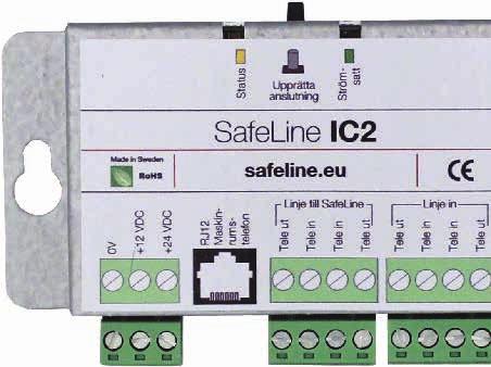 Generelt tilbehør Intercom-enhet IC2 2 x 5,5 2 x 9,5 61,2 101,5 115 23 Intercom-enhet IC2 SafeLine IC2 er en enkel og billig intercom-løsning mellom maskinrommet og heisstolen.