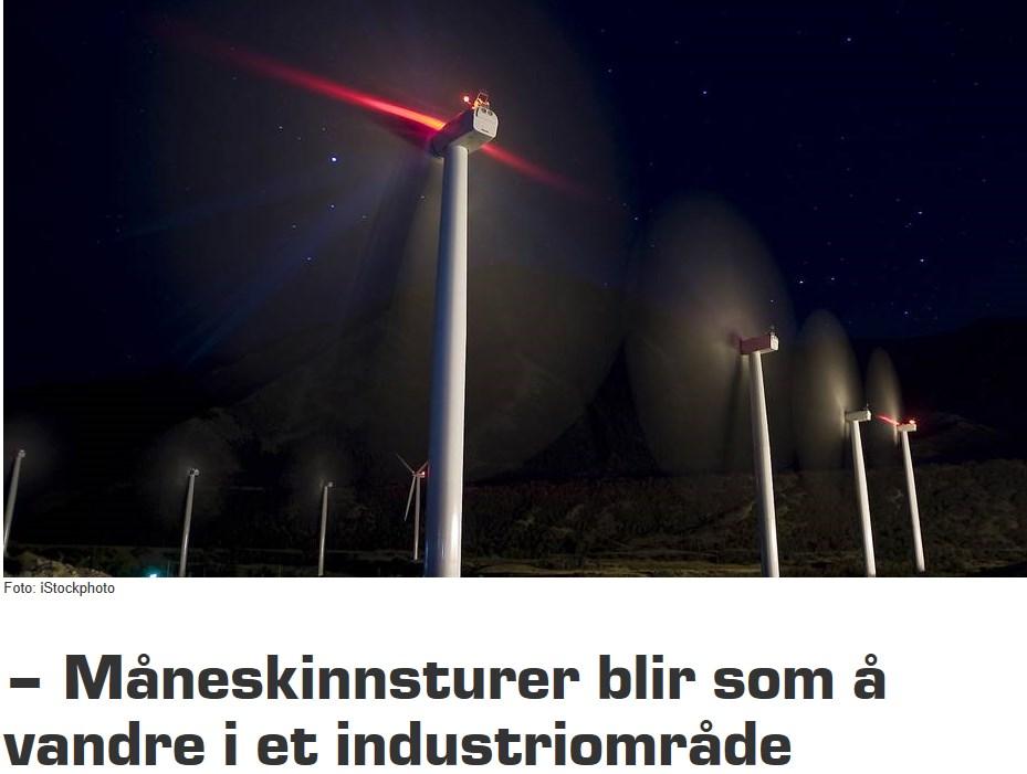 minutt Om natten brukes rødt, blinkende lys For turbiner med høyde under 150 m brukes lys med 2.