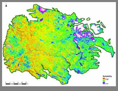 1976 1989 Suitability of calving areas 1976 2009 Suitability in Hardangervidda Low suitability