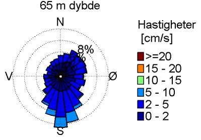 strømhastigheter: pinnediagram som viser hastighet og