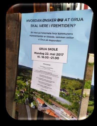 Lunner kommune arrangerte i samarbeid med lokale initiativtagere folkemøte på Grua skole 22. mai 2017 fra kl 18-21.