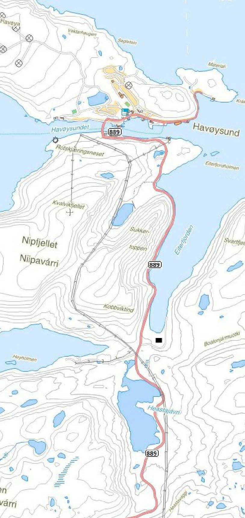 Innledning Havøysund Settefisk sus planlegger å få etablert et smoltanlegg i Eiterfjorden med bruk av Hestevannet som vannkilde. Området ligger ved RV 889 ca.