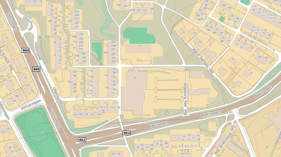 TRAFIKKANALYSE RISVOLLAN ICA 3/9 Figur 2 på neste side viser planområdets plassering i forhold til vegsystemet omkring. Planområdet er markert i kartet.