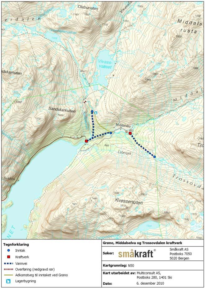 Trossovdalen, Middalen og Grøno kraftverk