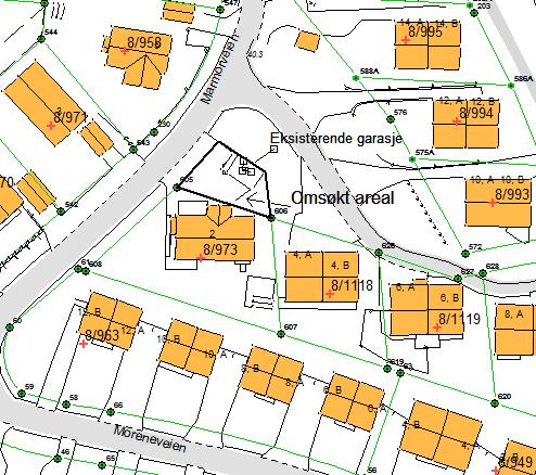 Sak 72/16 Vurdering: Marmorveien inngår i reguleringsplanen for Fjellheim. Det omsøkte arealet er i reguleringsplanen avsatt som lekeplass/ felles trafikkområde.