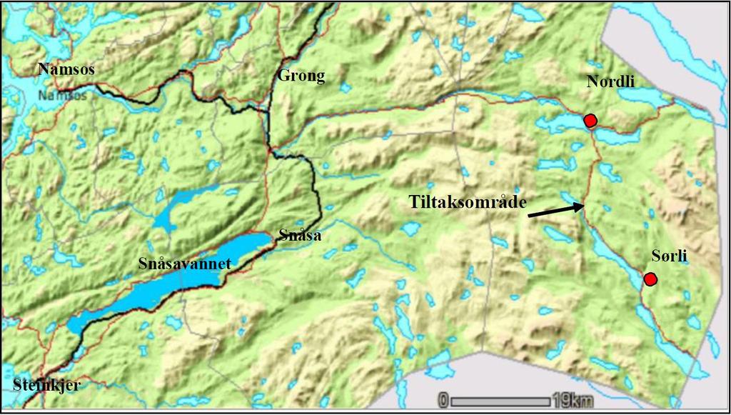 Geografisk plassering Tiltaket ligger i Lierne kommune i Nord-Trøndelag.