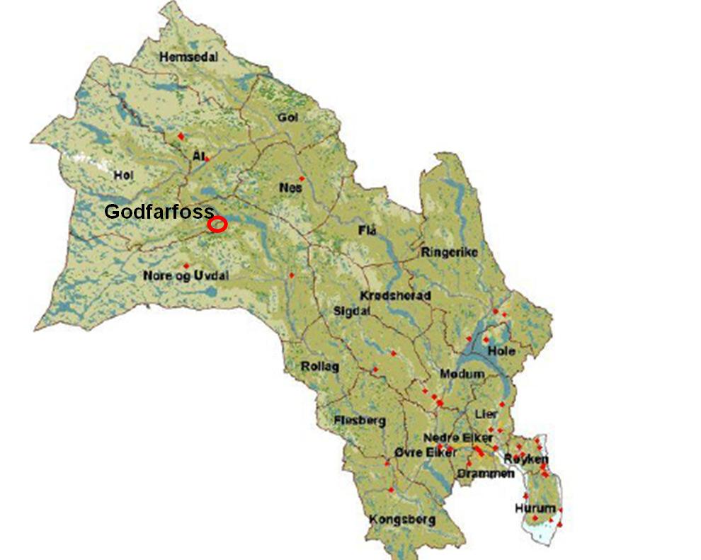 Nedbørfeltet er lokalisert i kommunene Eidfjord og Ullensvang i Hordaland, Vinje kommune i Telemark og Hol og Nore og Uvdal kommuner i Buskerud. Feltet strekker seg mellom 782 og 1539 m o.h.