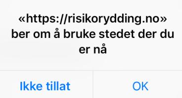 Flytt kartet: Kartet velger seg et sted i nærheten av der du befinner deg dersom det stedet er feil, så trykk på «Nei, endre». Da kan du manøvrere deg rundt i kartet med bruk av to fingre.