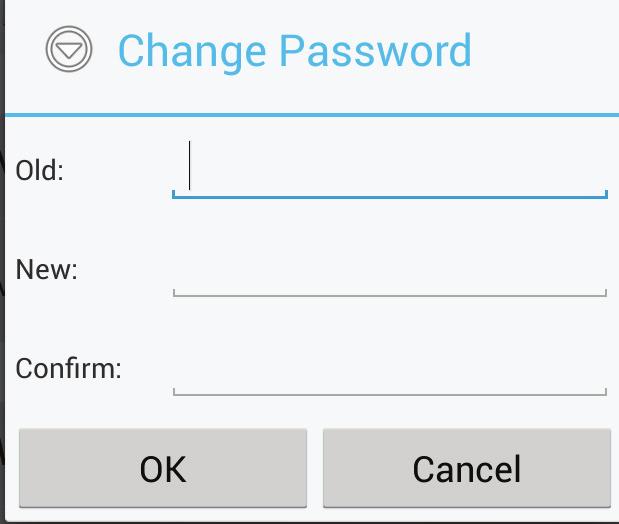 Password. Fyll inn det gamle passordet (f.eks. 000000 ), ditt nye passord og ditt nye passord en gang til for å bekrefte.