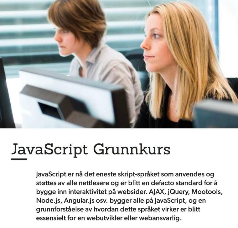 Ukeskurs/Code camps Kommersielle kursleverandører i Norge Code