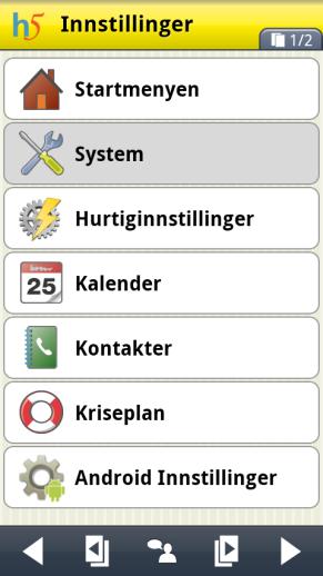 3. Innstillinger For å tilpasse Notater skal man gå til Innstillinger. For å komme til Innstillinger trykker man knappekombinasjonen, se Håndboken. En innstillingsmeny vises.