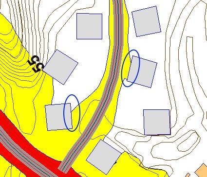 STØYUTREDNING 11 Figur 5 Støysonekart for vegtrafikkstøy iht. T-1442, med planområde og vegtrafikk for år 2040, 1,5 meter over terreng.