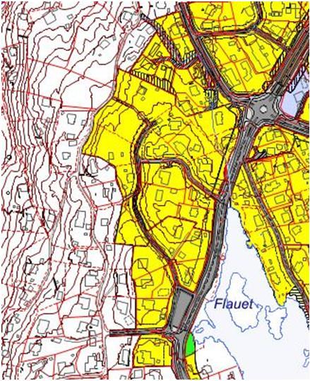 Regulerte områder er vist med formålsfarger, uregulerte områder er vist med hvit farge. Planområdet avgrensning Det er utarbeidet en planavgrensning, se vedlagt dokument.