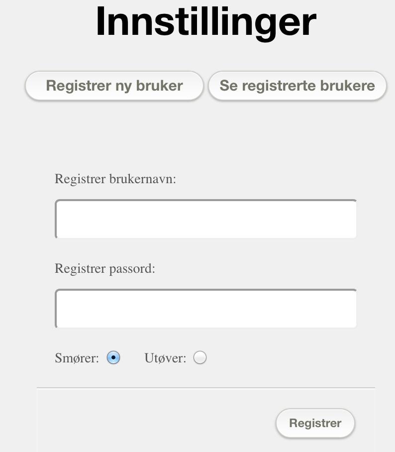 Fra innstillingssiden kan brukere
