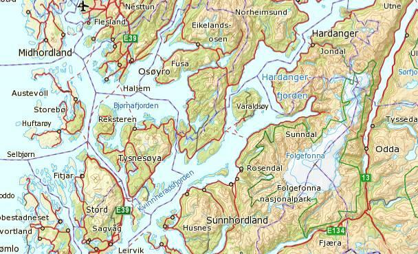 OMRÅDEBESKRIVELSE Hovdenes ligger mellom Færavåg og Uggdalseidet i Søreidsvika vest på Tysnesøya i Tysnes kommune i Hordaland (figur 4).