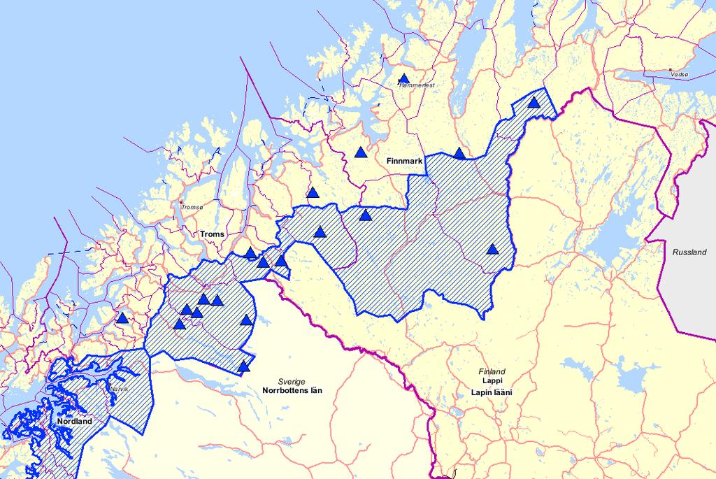 I Troms har registrerte jerveynglinger i stor grad vært i A-området for jerv (Kart 1-4) (Tabell 1).