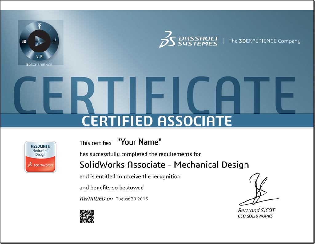 Vedlegg A: SolidWorks-sertifisering Certified SolidWorks Associate (CSWA) Certified SolidWorks Associate-eksamen er bevis på kompetanse innenfor grunnleggende konstruksjonsdesign og