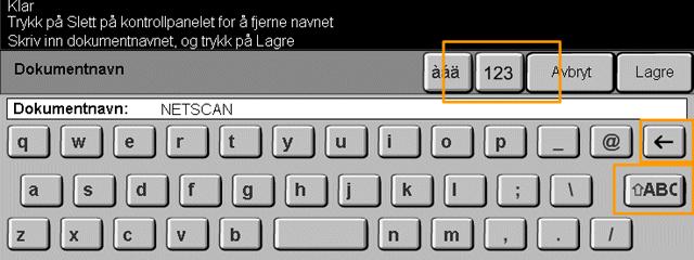 Skanning via nettverk Dokumentnavn Hvis filen alt finnes Bruk Dokumentnavn til å angi navnet på mappen som det skannede bildet skal lagres i. Dette alternativet gjelder bare mappenavnet.
