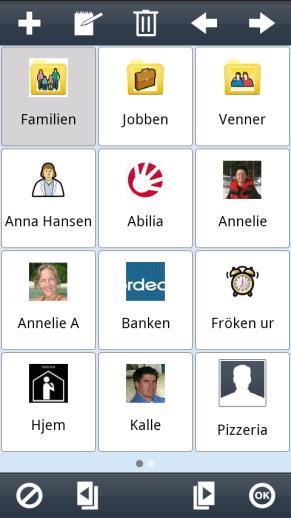 2.4 Sorter kontakter Når man velger Sorter kontakter i Kontaktmenyen eller i Innstillinger vises kontaktlisten i et redigeringsvindu. Uansett hvilke innstillinger som er gjort i 3.