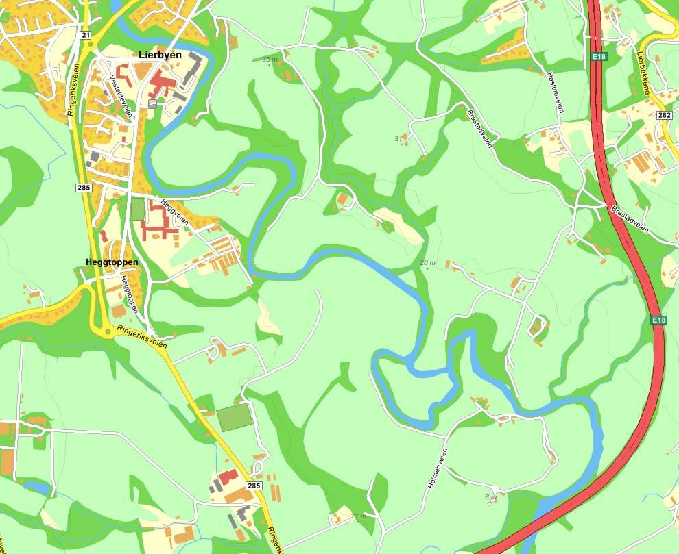 3. Beregningsgrunnlag og metode Det er utført beregninger av støy fra vegtrafikk for planlagt utbygging i Heggtoppen 9-18. Det er planlagt å oppføre 4 stk flerfamiliehus i 2 etasjer.